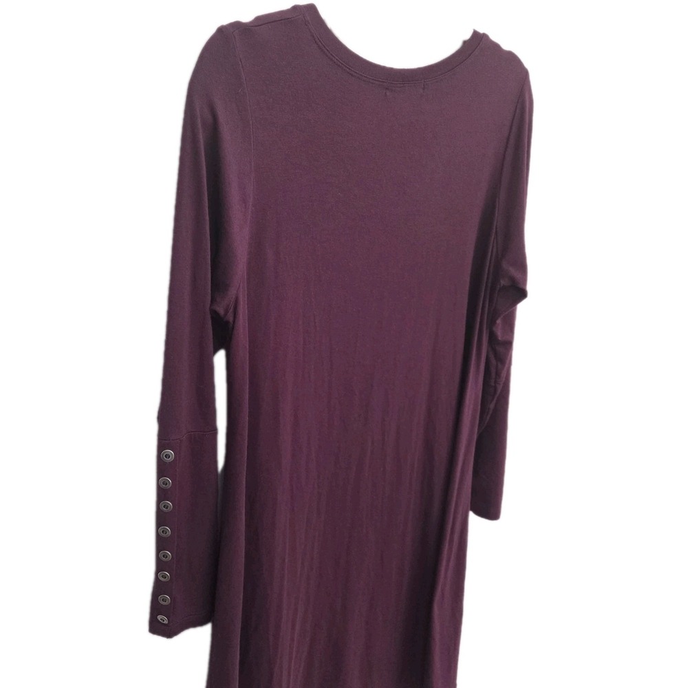 Women's 8 Medium Shirt Comfy USA Burgundy Knit Top, Tunic, Buttons On Sleeves